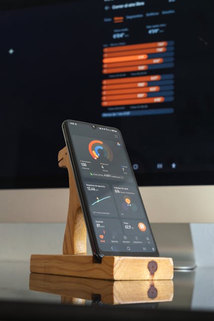 Smartphone affichant des graphiques.